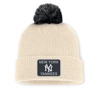 Bommelmütze NIKE "Nike Mütze New York Yankees Nike Peak Std. Cuff Pom Beanie", Damen, Gr. onesize, beige (weiß), 100% Polyacryl, Mützen (66518547-0) weiß