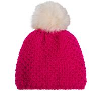 Bommelmütze STYLEBREAKER "Kinder Bommelmütze V-Muster Gehäkelt", Jungen, pink, Modisch, Mützen (47360035-0) pink