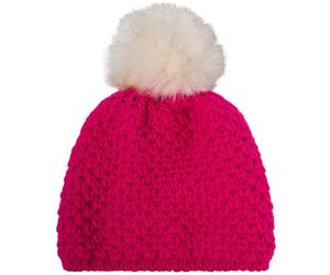 Bommelmütze STYLEBREAKER "Kinder Bommelmütze V-Muster Gehäkelt", Jungen, pink, Modisch, Mützen (47360035-0) pink