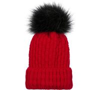 Bommelmütze STYLEBREAKER "Strick Bommelmütze mit Flecht Muster", Damen, rot, 85% Polyacryl PAN. 15% Polyamid PA., Modisch, Mützen (17277338-0) rot