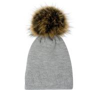 Bommelmütze STYLEBREAKER "Strick Bommelmütze mit Zacken Muster", Damen, grau, Obermaterial: 90% Polyacryl PAN. 10% Wolle WO., Modisch, Mützen (24070340-0) grau
