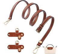 Bomtop Schultergurt für Longchamp aus Leder, Damen Tasche Schulterriemen Einstellbarer - Braun, Taschengurte zum Wechseln für Minitaschen ohne Stanzen von Löchern, Haltbar Umhängetasche Schultergurt