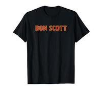 Bon Scott Logo in Rot und Gelb T-Shirt, Herren, Schwarz, L