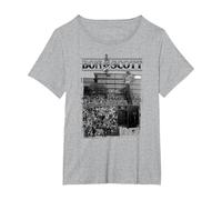 Bon Scott Vintage-Live-Foto T-Shirt, Damen Große Größen, Grau Meliert, 2X