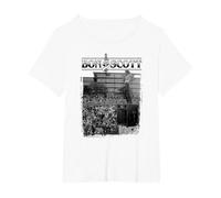Bon Scott Vintage-Live-Foto T-Shirt, Damen Große Größen, Weiß, 3X