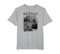 Bon Scott Vintage-Live-Foto T-Shirt, Herren Große Größen, Grau Meliert, 2X Tall