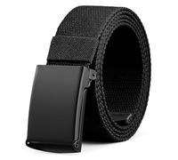 Bon4Extrao Gürtel Herren Canvas Stoffgürtel, Stufenlos Verstellbar mit Metall Koppelschloss, 3,8cm Breit Robust Textilgürtel für Jeans & Arbeitshose, Klassischer Herrengürtel für Freizeit & Outdoor