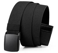 Bon4Extrao Straffes Elastischer Gürtel Herren für Arbeits, Stretchgürtel Herren 38mm für Wandern Reise Arbeitshose mit Leicht Taktische Metallfrei-Schnalle, Stufenlos Verstellbar, Schwarz