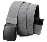 Bon4Extrao Straffes Elastischer Gürtel Herren für Arbeits, Stretchgürtel Herren 38mm für Wandern Reise Arbeitshose mit Leicht Taktische Metallfrei-Schnalle, Stufenlos Verstellbar, Grau