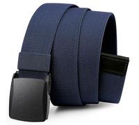 Bon4Extrao Straffes Elastischer Gürtel Herren für Arbeits, Stretchgürtel Herren 38mm für Wandern Reise Arbeitshose mit Leicht Taktische Metallfrei-Schnalle, Stufenlos Verstellbar, Blau