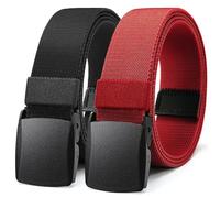 Bon4Extrao Straffes Elastischer Gürtel Herren ohne Löcher 2 Stück, Stoff Stretchgürtel Herren 38mm für Arbeitshose mit Schwerlast Leichter Kunststoffschnalle Stufenlos Verstellbar