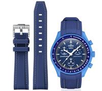 BONACE Gebogenes Silikonarmband für Moonswatch, kompatibel mit Omega X Swatch 20 mm Watch, Swatch Omega Moonswatch Speedmaster, Ersatzarmband, keine Lücken, für Damen und Herren