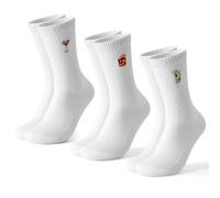 BONANGEL Tennissocken mit Motiv Bestickte 3er Pack Statement Tennis Socken Herren 39-42 43-46 Lustige Sportsocken mit Motiven Geschenk für Herren Damen
