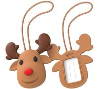 Bone Charakter-Gepäckanhänger für Damen, Herren und Kinder, aus Silikon gefertigt. Niedliche, einzigartige Namensschilder für Reisen, Fitnessstudio, Schule oder Rucksack - Mr. Deer