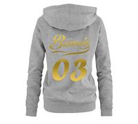 Bonnie 03 Style - Damen Hoodie - Grau / Gold Gr. XL