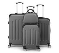Bonnlo Kofferset 4 Teilig, Hartschale Koffer Set, Reisekoffer mit 4 Rollen, Koffer & Trolleys Handgepäck-M-L-XL, Koffer groß, Dunkelgrau