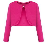 BONNY BILLY Mädchen Strickjacke Langarm Baumwolle Kinder Bolero Jacke 3-4 Jahre/98-104 Rosa