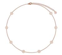 BONNYBIRD® Kleeblatt Kette Rosegold Damen Edelstahl Glücksbringer Halskette Kurz Choker Frauen Wasserfest Schmuck Goldkette Prüfung Firmung Abitur Kommunion Geschenk OP Gute Besserung Viel Glück