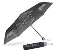 BONNYCO Regenschirm Harry Potter Schwarz, Sturmfest, Faltbar mit Reisehülle | Regenschirm Verstärkter Struktur. Klappschirm Rucksack, Originelle Geschenke Frauen, Männer. Mini Schirm, Klein Taschenschirm