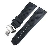 BONOOL 22 mm 24 mm Gummi-Uhrenarmband, 23 mm, passend für Calibre DE Cartier Tank Solo Santos DE, wasserdichtes Silikon-Uhrenarmband mit Schmetterlingsschnalle