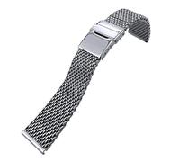 BONOOL 316L gewebtes Edelstahl 22mm 24mm Armband für Breitling Silber Uhrenarmband Faltschließe Armband