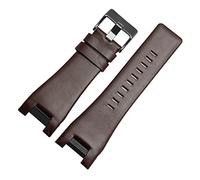 BONOOL 32 mm Lederarmband, passend für Diesel-Uhrenarmband, Armbanduhren, für DZ1216 DZ1273 DZ4246 DZ4247DZ287 Uhrenarmband (Farbe: B-Brown-Blackbuckle, Größe: 32 mm)