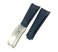 BONOOL Echtleder-Armband mit gebogenem Ende, 20 mm Schiebeverschluss-Schnalle, für Rolex GMT Submariner Hulk Oyster-Uhrenarmband