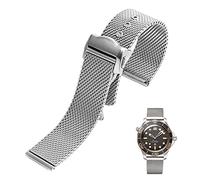 BONOOL Edelstahl-Armband 20 mm für Omega 007 James Bond Seamaster 300 Uhrenarmband, gewebte Armbänder aus Milan 316L-Metall