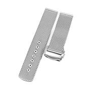 BONOOL Kettenuhr-Zubehörarmband für Omega 007 Seamaster Diver 300 Uhrenarmband ersetzt 20 mm 22 mm Milanese-Edelstahlarmband (Farbe: Silber, Größe: 20 mm)