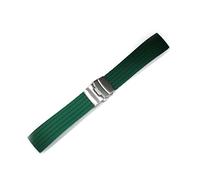 BONOOL Universelles Silikon-Uhrenarmband, 22 mm, Grün, Faltschließe, wasserdicht, Gummi, für Herren, Sport, Tauchen, ersetzt Armband, Uhrenarmband