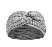Bontis Damen Strickstirnband mit Knotendetail - Hellgrau meliert | uni