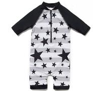 BONVERANO Kleiner Junge Badeanzug EIN Stück Mit Badekappe UV-Schutz 50+ (Star, 3-6)