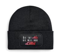 BOO Shirt Die TUT nix - Lillet Mütze - lustige Beanie mit Spruch für Lillet Fans - Geschenkidee für Frauen, Freundinnen & Mädelsabende (DE/NL/SE/PL, Alphanumerisch, Einheitsgröße, Schwarz)