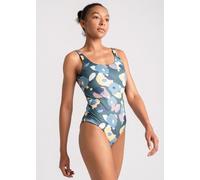 boochen Badeanzug Langeoog - wendbar mit Green Flower Print XXL