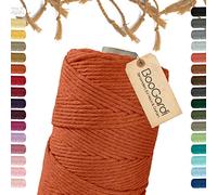 BooGardi Makramee Garn · viele Farben · Orange 3mm x 200m · 3mm oder 5mm · Wollgarn · kreatives knüpfen weben Stricken · DIY Boho Garn