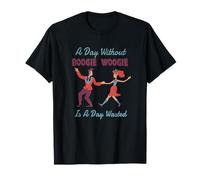 Boogi Woogi Dance Designs Co. Boogie Woogie Tanz T-Shirt Schwarz Cartoon Klein Unisex-Erwachsene Klassische Passform Kurzarm U-Ausschnitt