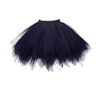 Boolavard 80er Jahre Tutu Rock für Erwachsene, mehrlagiger Tüll-Petticoat, Halloween-Tutu (DE/NL/SE/PL, Alphanumerisch, L, XL, Regular, Regular, Schwarz)