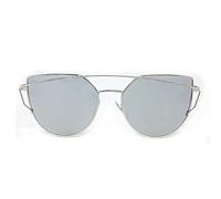 Boolavard RetroUV® große übergroße Katze Auge Sonnenbrille flache verspiegelte Linse Metallrahmen Damenmode