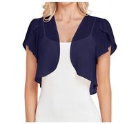 BOOMJIU Bolero Damen Festlich Chiffon Jäckchen Brautjacke Strickjacke Kurzarm für Abendkleider Elegant Schulterjacke Casual Shrug Top Mit 3/4 Ärmel