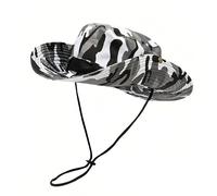 Boonie-Hut für Herren, breite Krempe, Camouflage, Militär, Fischerhut, Sommer, Outdoor, taktisch, Wandern, Angeln, Dschungel, Sonnenhut, Grau, Camo, Einheitsgröße