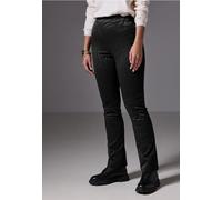 Bootcuthose STREET ONE STUDIO, Damen, Gr. 42, Länge 30, schwarz, Stoff, 75% Polyester, 22% Viskose, 3% Elasthan, bootcut fit lang, Hosen, High Waist (43950430-42) schwarz