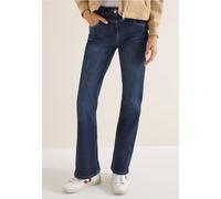 Slim-fit-Jeans CECIL, Damen, Gr. 25, Länge 30, dunkelblau wash, Jeans, 67% Baumwolle, 31% Polyester, 2% Elasthan, unifarben, knöchellang, Jeans Slim-fit-Jeans, High Waist (48303937-25) dunkelblau wash