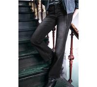 Bootcut-Jeans STREET ONE STUDIO, Damen, Gr. 33, Länge 30, grau (schwarz washed), Jeans, 84% Baumwolle, 13% Polyester, 3% Elasthan, unifarben, lang, Jeans, 5-Pocket-Style (40548864-33) schwarz washed