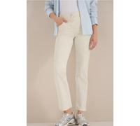 Comfort-fit-Jeans CECIL, Damen, Gr. 34, Länge 28, pearl beige, Jeans, 78% Baumwolle, 21% Polyester, 1% Elasthan, unifarben, lang, Jeans, High Waist (51436208-34) pearl beige