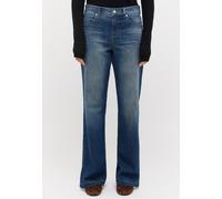 Bootcut-Jeans ANGELS "LARA BOHO", Damen, Gr. 36, Länge 28, blau (grünish blau used), Denim/Jeans, Obermaterial: 91% Baumwolle, 6% Polyester, 3% Elasthan, lang, Jeans, mit Schlitz am Beinabschluß, Wide