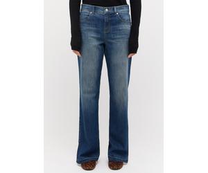 Bootcut-Jeans ANGELS "LARA BOHO", Damen, Gr. 42, Länge 28, blau (grünish blau used), Denim/Jeans, Obermaterial: 91% Baumwolle, 6% Polyester, 3% Elasthan, lang, Jeans, mit Schlitz am Beinabschluß, Wide