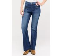 Bootcut-Jeans ANGELS "LENI FLARED SMART", Damen, Gr. 44, Länge 31, blau (blau used), Denim/Jeans, Obermaterial: 79% Baumwolle, 19% Polyester, 2% Elasthan, bootcut fit lang, Jeans, mit Comfort Stretch 