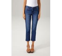 Bootcut-Jeans ANISTON CASUAL, Damen, Gr. 40, N-Gr, blau (pacific (blau used)), Denim/Jeans, Obermaterial: 98% Baumwolle, 2% Elasthan, leichte Abriebeffekte, figurbetont 7/8-Länge, Jeans, in trendiger 
