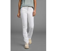 Bootcut-Jeans ARIZONA "Baby-Boot", Damen, Gr. 34, N-Gr, weiß, Denim/Jeans, Obermaterial: 98% Baumwolle, 2% Elasthan, Basic, eng lang, Jeans, Bootcut-Stil, figurbetonte Passform, mit Used-Effekten, Top