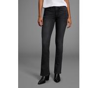 Bootcut-Jeans ARIZONA "Baby-Boot", Damen, Gr. 38, N-Gr, grau (dunkelgrau us), Denim/Jeans, Obermaterial: 79% Baumwolle, 19% Polyester, 2% Elasthan, Basic, eng lang, Jeans, Bootcut-Stil, figurbetonte P